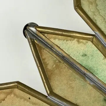 Vintage Crimped Brass Sunburst Mirror