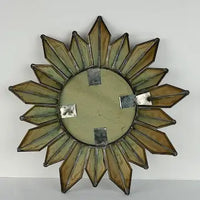 Vintage Crimped Brass Sunburst Mirror