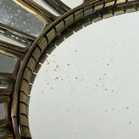 Vintage Crimped Brass Sunburst Mirror