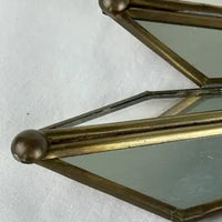 Vintage Crimped Brass Sunburst Mirror