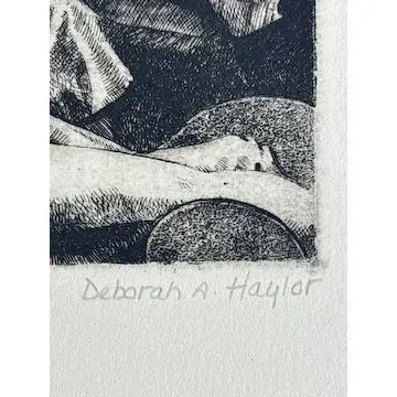 Vintage Deborah Haylor Signed Etching Titled “1000 Theaters”