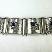 Vintage Didae Sterling and Lapis Link Bracelet 8” Length