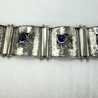 Vintage Didae Sterling and Lapis Link Bracelet 8” Length