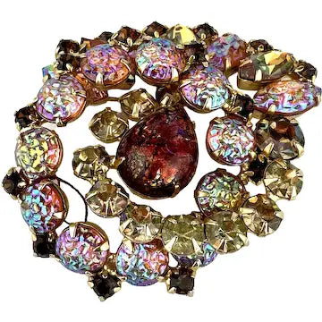 Vintage Dragon’s Breath Lava Glass Brooch