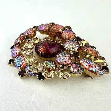 Vintage Dragon’s Breath Lava Glass Brooch