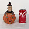 Vintage Folk Art Halloween Witch Choir Boy Pumpkin Candle