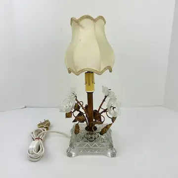 Vintage French Boudoir Lamp with Tulip Shade