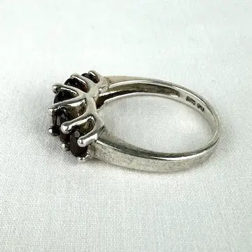 Vintage Garnet and Sterling Silver Ring Size 7.5