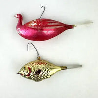 Vintage German Fish and Swan Ornaments with Spun Tails