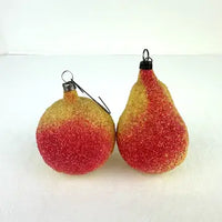 Vintage German Unsilvered Glass Fruit Ornaments