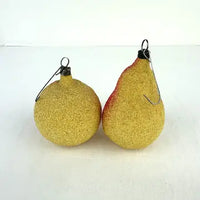 Vintage German Unsilvered Glass Fruit Ornaments
