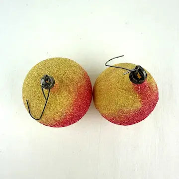 Vintage German Unsilvered Glass Fruit Ornaments