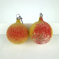 Vintage German Unsilvered Glass Fruit Ornaments