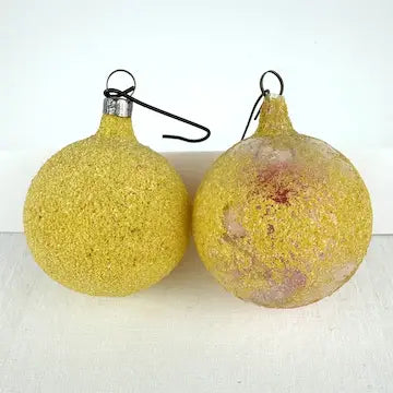 Vintage German Unsilvered Glass Fruit Ornaments