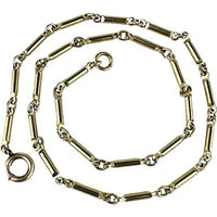 Vintage Gold Filled Bar Link Watch Chain Necklace
