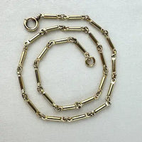 Vintage Gold Filled Bar Link Watch Chain Necklace