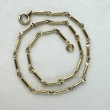 Vintage Gold Filled Bar Link Watch Chain Necklace