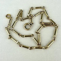Vintage Gold Filled Bar Link Watch Chain Necklace