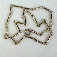 Vintage Gold Filled Bar Link Watch Chain Necklace