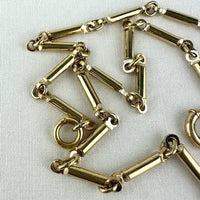 Vintage Gold Filled Bar Link Watch Chain Necklace