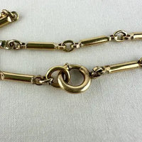 Vintage Gold Filled Bar Link Watch Chain Necklace