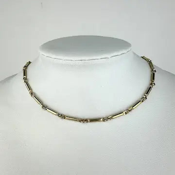 Vintage Gold Filled Bar Link Watch Chain Necklace