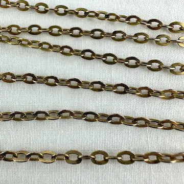 Vintage Gold Filled Flat Cable Chain Necklace 24.5”
