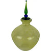 Vintage Hand Blown Art Glass Yellow Perfume Bottle