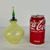 Vintage Hand Blown Art Glass Yellow Perfume Bottle