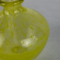 Vintage Hand Blown Art Glass Yellow Perfume Bottle
