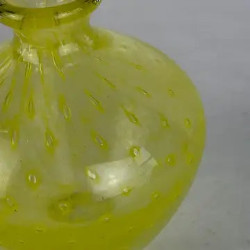 Vintage Hand Blown Art Glass Yellow Perfume Bottle