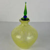 Vintage Hand Blown Art Glass Yellow Perfume Bottle