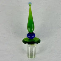 Vintage Hand Blown Art Glass Yellow Perfume Bottle