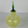 Vintage Hand Blown Art Glass Yellow Perfume Bottle