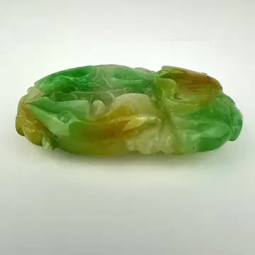 Vintage Hand Carved Jade Koi Fish Pendant
