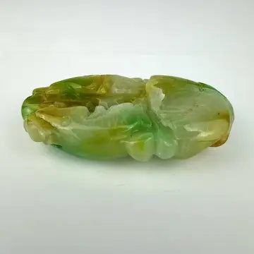 Vintage Hand Carved Jade Koi Fish Pendant