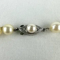 Vintage Hand Knotted Pearl Choker Necklace with 14k Gold Clasp