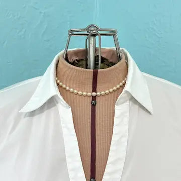 Vintage Hand Knotted Pearl Choker Necklace with 14k Gold Clasp