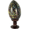 Vintage Hand Painted and Carved Wood Russian Triptych Easter Egg
