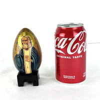 Vintage Hand Painted Russian Orthodox St Christopher Egg