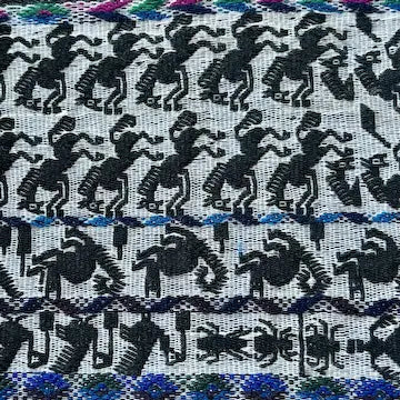 Vintage Hand Woven Bolivian Black Textile