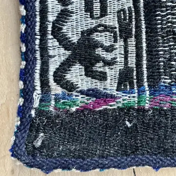 Vintage Hand Woven Bolivian Black Textile