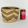 Vintage Handwoven Native American Pima Basket with Zig zag Pattern