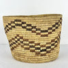 Vintage Handwoven Native American Pima Basket with Zig zag Pattern
