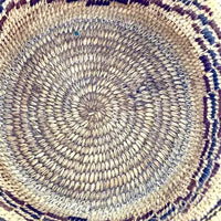 Vintage Handwoven Native American Pima Basket with Zig zag Pattern