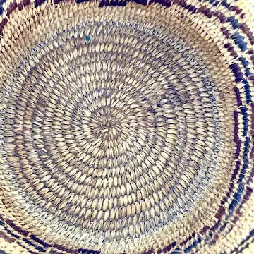 Vintage Handwoven Native American Pima Basket with Zig zag Pattern