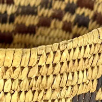 Vintage Handwoven Native American Pima Basket with Zig zag Pattern