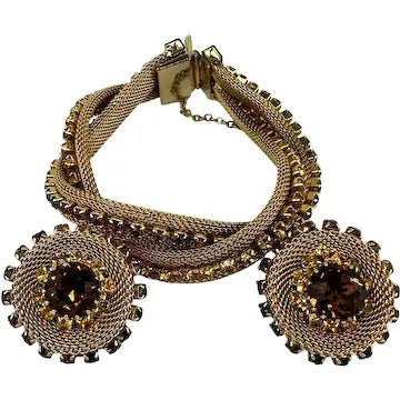 Vintage Hobe Mesh Bracelet & Earring Set