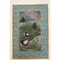 Vintage Indian Miniature Painting on Silk with Gold Work