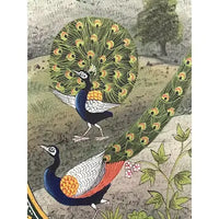 Vintage Indian Miniature Painting on Silk with Gold Work